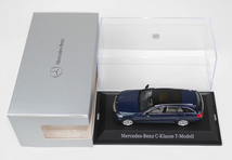 新品 Mercedes-Benz メルセデス ベンツ ミニカー1/43サイズNOREVノレブ ブルー濃紺メタリック CクラスClassワゴンTモデルAMG京商ヘルパS205_画像1