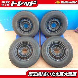 【東大宮】お買い得 【中古タイヤSET】ハイエ－ス純正スチ－ル 1560+33 6/139.7 DL SP175N 195/80R15 107/105 2018製×4ハイエ－スに