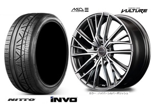 新品4本SET MID ヴァルチャー 8.0J+45 5H-114.3 ニットー INVO 225/45R19インチ RU系 RV系 ヴェゼル HV RC系 オデッセイ e:HEV