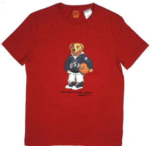 [ новый товар ] Ralph Lauren # Polo Bear хлопок футболка # M # красный баскетбол POLO RALPH LAUREN стандартный товар 