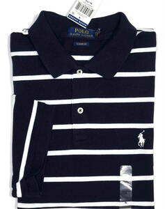 【新品】ラルフローレン ■ 鹿の子ポロシャツ ■ メンズ XXL / US XL ■ ネイビーボーダー POLO RALPH LAUREN 正規品