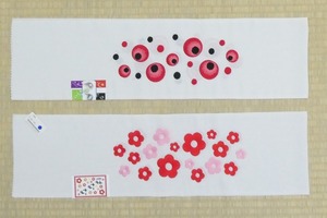 2307A-2168●関着/刺繍衿/2点/半衿/花柄等/新品/(梱包サイズ：60)