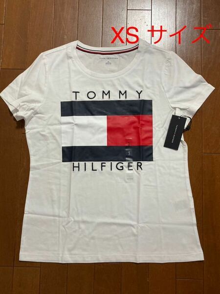 新品　タグ付き セール[XS]Tommy Hilfiger(トミーヒルフィガー)　半袖Tシャツ半袖 ホワイト