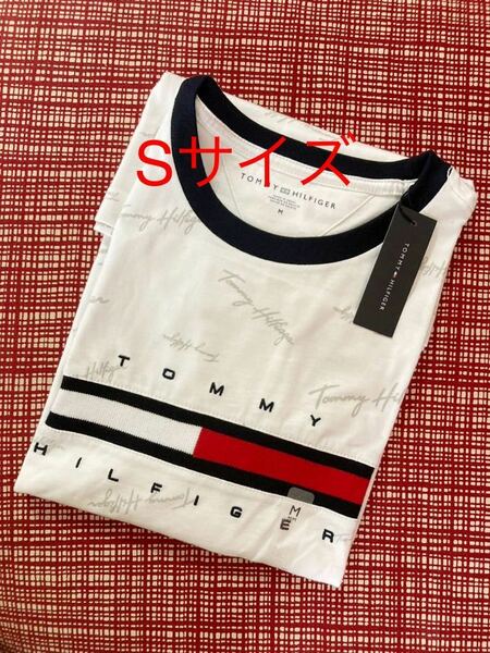 レア新品 大人気 TOMMY HILFIGER トミーヒルフィガー 半袖ロゴTシャツ　ホワイト S