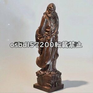 極上★沈香木彫りダルマ祖師仏像赤木彫刻高さ20cm