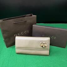 ★☆ 美品！ブランド/レディース ブランド財布 GUCCI/グッチ ラブリーハート/ゴールド/長財布_画像1