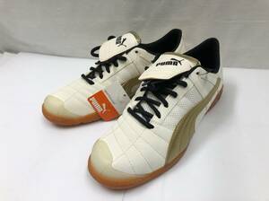 PUMA ジュニア フットサル シューズ 24.5cm ホワイト×ゴールド プーマ ヴェロズ2 JR 101058 29 メンズ レディース SS-175678