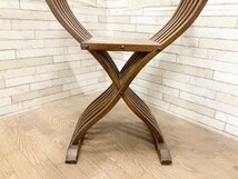 サヴォナローラチェア イタリア製 ヴィンテージ 折り畳み椅子 木製 彫刻 折りたたみチェア アンティーク_画像5