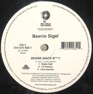 レア 2001 Beanie Sigel / Beanie (Mack B****) ｂ/ｗ So What You Saying Feat Memphis Bleek Original US 12 Roc-A-Fella 314 572 935-1