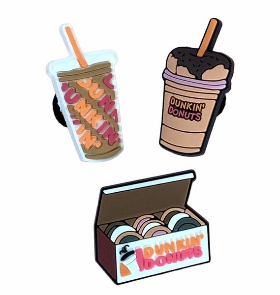 送料込み★3個セット●可愛いジビッツ DUNKIN DONUTS ダンキンドーナツ アメリカン サンダル アクセサリー カスタムしてスマホケース等にも