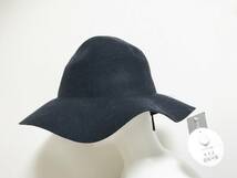 クロッシー CLOSSHI◆中折れウールハット/紐でサイズ調節フィットするウール100％帽体・帽子：ネイビー　57.5㎝_画像2