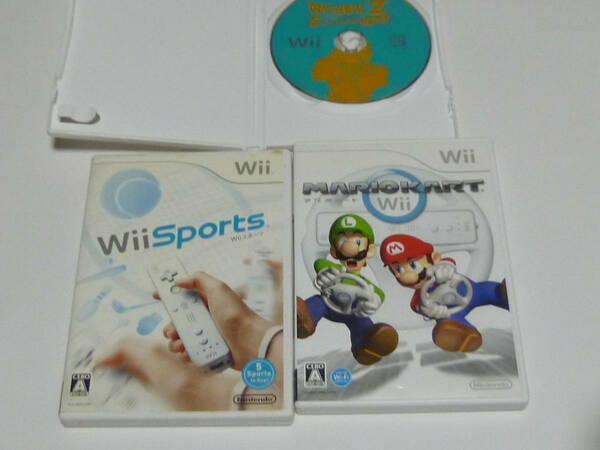 B8【即日発送 送料無料 動作確認済】Wii ソフト　セット　ドラゴンボール　メテオ　マリオカート　Wiiスポーツ
