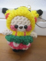 Unused/Defective ■ Handmade Pikachu-style Kigurumi Kuma-chan Amigurumi Strap, toy, game, stuffed toy, Amigurumi