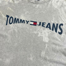 USA製 90年代 TOMMY JEANS トミーヒルフィガー ブリーチ ロゴプリント Tシャツ メンズXL_画像1