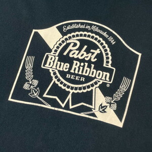 pabst blue ribbon ビール 酒 企業ロゴ アドバタイジング プリントTシャツ メンズXL