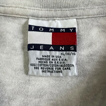 USA製 90年代 TOMMY JEANS トミーヒルフィガー ブリーチ ロゴプリント Tシャツ メンズXL_画像3