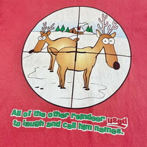 90年代 all of the other reindeer used to laugh and call him names トナカイ キャラクター Tシャツ メンズXL_画像1