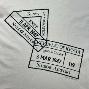 USA製 80年代 NAIROBI AIRPORT 空港 ロゴプリントTシャツ メンズL