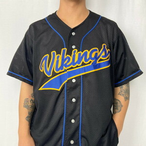 90年代 USA製 Wilson ウィルソン Vikings メッシュ ベースボールシャツ メンズXL