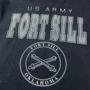 90年代 USA製 U.S.ARMY FORT SILL カレッジロゴ プリント フットボールTシャツ メンズL相当