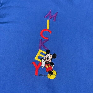 90年代 Disney ミッキーマウス キャラクター 刺繍 Tシャツ メンズXL相当 レディース