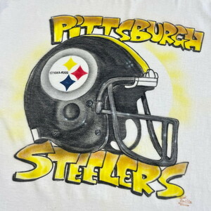 90年代 USA製 NFL ピッツバーグ・スティーラーズ ハンドペイント Tシャツ メンズXL