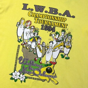 90年代 USA製 LWBA CHAMPIONSHIP TOURNAMENT ボウリング イベント プリント Tシャツ メンズXL