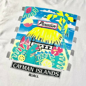 90年代 USA製 CAYMAN ISLANDS アート スーベニア プリントTシャツ メンズL