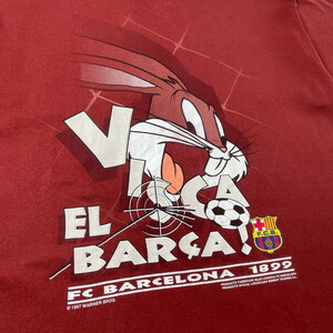 90年代 FC バルセロナ サッカー バックスバーニー プリントTシャツ メンズM