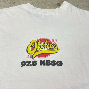 90年代 USA製 OLDIES 97.3 KBSG ラジオ局 アドバタイジング 両面プリントTシャツ メンズXL