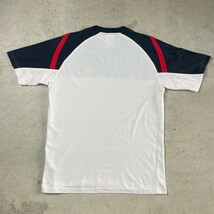 00年代 adidas アディダス パフォーマンスロゴ ワンポイントロゴ 刺繍 切り替えデザイン Tシャツ メンズL_画像4