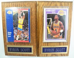 NBA Fleer Card/ トレーディングカード『BYRON SCOTT/バイロン・スコット』木製ケース付 カード2枚 自宅展示品