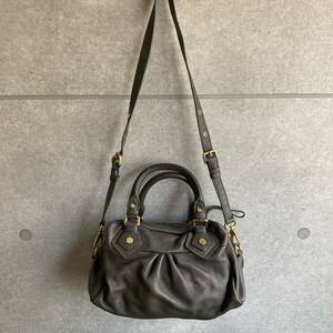 Marc by Marc Jacobs マークバイマークジェイコブス 2wayレザーハンドバッグ ショルダーバッグ グレー レディース 本革