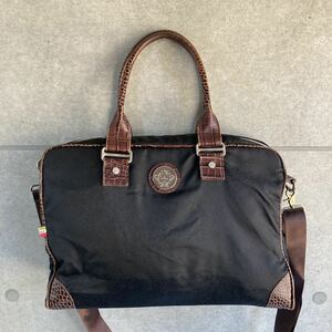 Orobianco Orobianco портфель портфель Италия производства телячья кожа приложен черный × Brown сумка на плечо A4 место хранения возможность наклонный ..