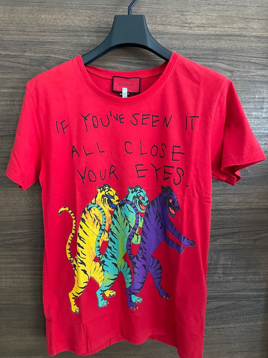 新品】GUCCI グッチ プリントTシャツ ウルフ 狼 バイカラー ユニ