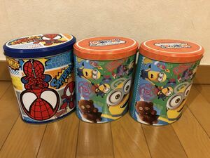 ユニバーサルスタジオジャパン　USJ 空き缶　お土産　クッキー缶 小物入れ　ミニオン　スパイダーマン