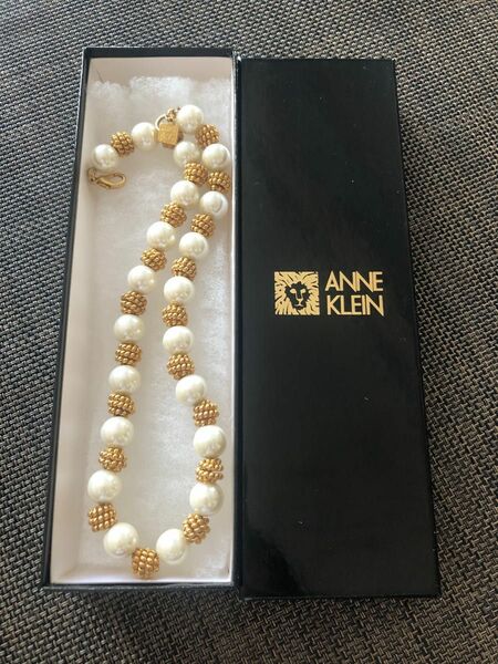 ANNE KLEIN ゴ—ルドフェイクパ—ルネックレス