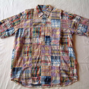 GOODENOUGH 背ロゴプルオーバーパッチワークシャツ M(グッドイナフ)の画像2