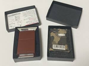 革巻き （ コードバン 、オオトカゲ ） ZIPPO 2点セット 展示未使用品