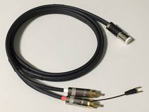 17)《1.2m ELECAUDIO製DIN-101フォノ５PINソケット+RCAプラグ モガミ フォノケーブル・アース線》 Mogami2965 Phono cable