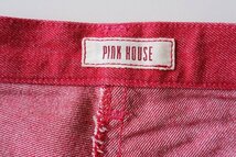 PINK HOUSE ピンクハウス ◆ くま刺繍 アップリケ Aライン デニム スカート ロング 赤 Lサイズ ◆ZX13_画像6