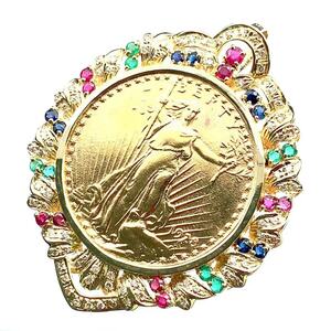 Красота Liberty Gold Coin Eagle 1928 44G America K18/21,6 Diamond 0,75 Yellow Gold Coin Top Top Top