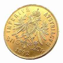 オーストリア 8フローリン・20フラン金貨 フランツ ヨーゼフ 21.6金 1892年 6.4g コイン イエローゴールド コレクション Gold 美品_画像2