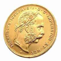 オーストリア 8フローリン・20フラン金貨 フランツ ヨーゼフ 21.6金 1892年 6.4g コイン イエローゴールド コレクション Gold 美品_画像1