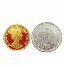 犬金貨 ジブラルタル エリザベス女王二世 1/10オンス 1991年 24金 純金 3.1g イエローゴールド コイン GOLD コレクション 美品_画像3