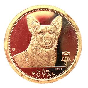 犬金貨 ダックスフンド犬 ジブラルタル 1991年 24金 純金 1.2g 1/25オンス コイン イエローゴールド コレクション Gold