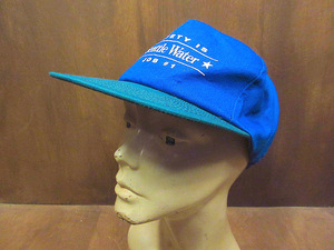 ビンテージ80’s●Seattle Waterプリント6パネルスナップバックキャップ青×緑●230712j2-m-cp-bb古着1980s帽子