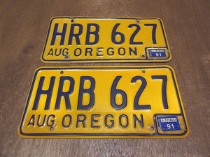  Vintage 70*s80*s*OREGON number plate 2 point set *230715j1-otclct miscellaneous goods 1970s1980s interior 