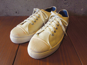 ビンテージ60’s70’s●MADE IN U.S.A. DEADSTOCKキャンバススニーカー白size 7 1/2●230718k4-m-snk-255cmデッドストックメンズ靴