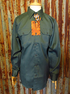 ビンテージ80’s●DEADSTOCK BIG BEN長袖ワークシャツ緑size M-R●230702j1-m-lssh-wkデッドストック1980sラングラー